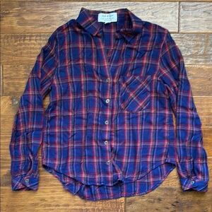 Anthropologie Cloth and Stone soft plaid button down, small